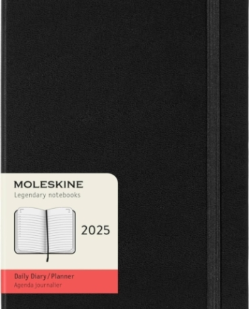 Sort Moleskine 2025 Month Daily Hardcover Notebook Black - Moleskine Hardback  - 8056999270131