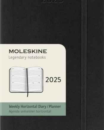 Sort Moleskine 2025 Month Weekly Horizontal Pocket Softcover Notebook Black - Moleskine Hardback  - 8056999270452