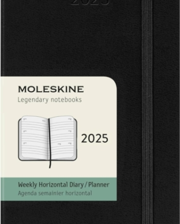 Sort Moleskine 2025 Month Weekly Horizontal Pocket Hardcover Notebook Black - Moleskine Hardback  - 8056999270476