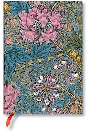 Pink Amp Morris Honeysuckle William Morris Midi Unlined Hardcover Journalamp Paperblanks Bog - Paperblanks Hardback  - 9781439793886